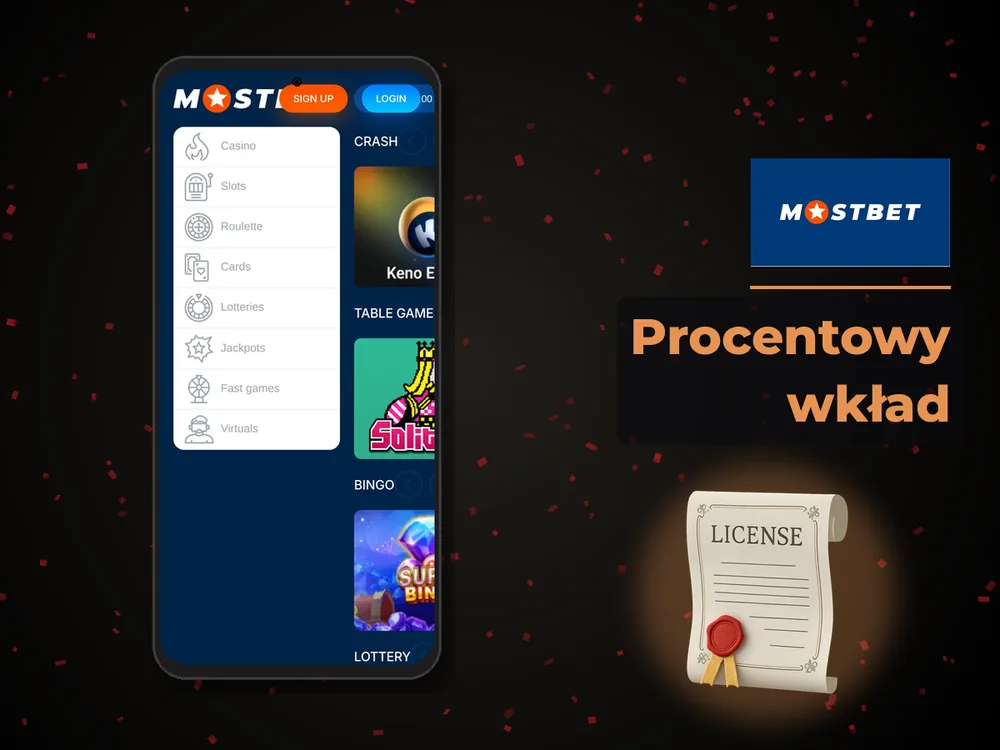 Mostbet - Procentowy wkład