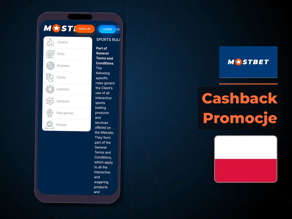 Mostbet - Cashback Promocje